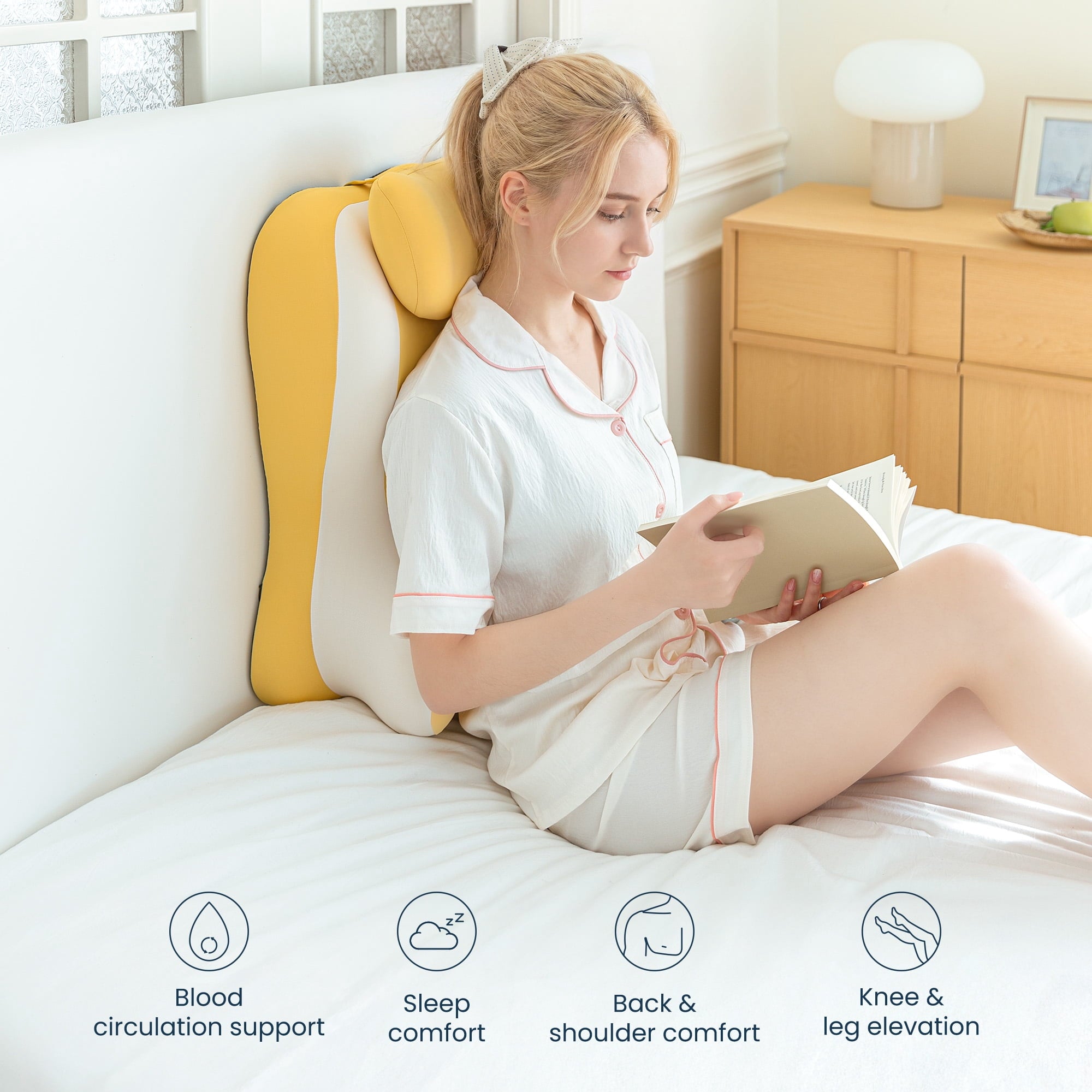 Memory Foam Reading Pillow, Multi-Position Support Bed Pillow for Petite Adults, Reading Tools, Fun Couple Pillows Pr... - Image 6