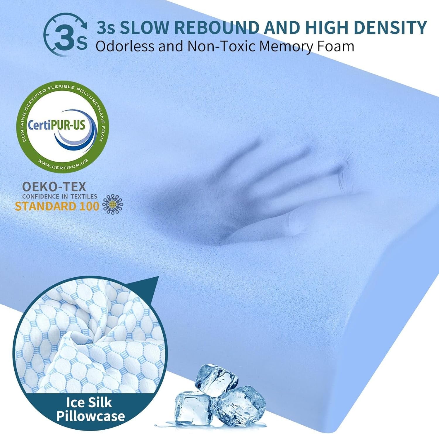 for Neck Pain Relief, Contour Memory Foam s for Sleeping, Odorless Ergonomic Adjustable Orthopedic Cooling Bed Neck S... - Image 2