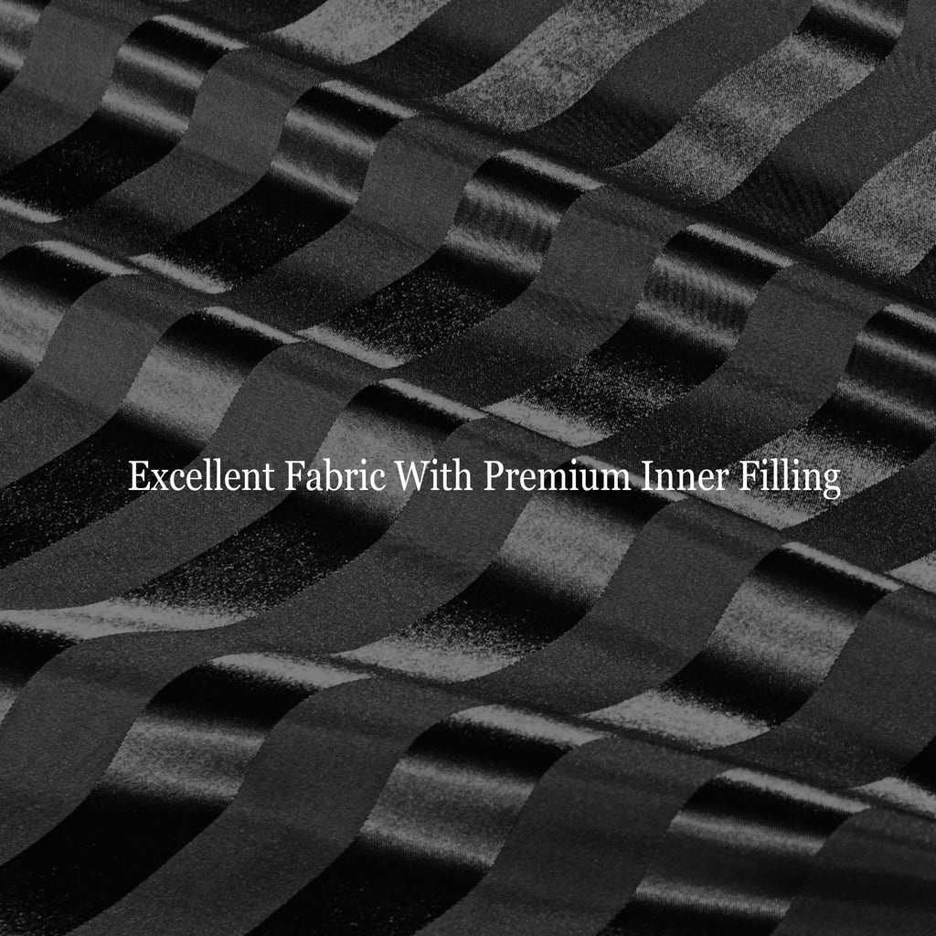 3-Piece Reversible Silky Soft King Size Comforter Set, Luxury Stripe Satin Oversized Comforter Bedding Set with 2 Sat... - Image 4