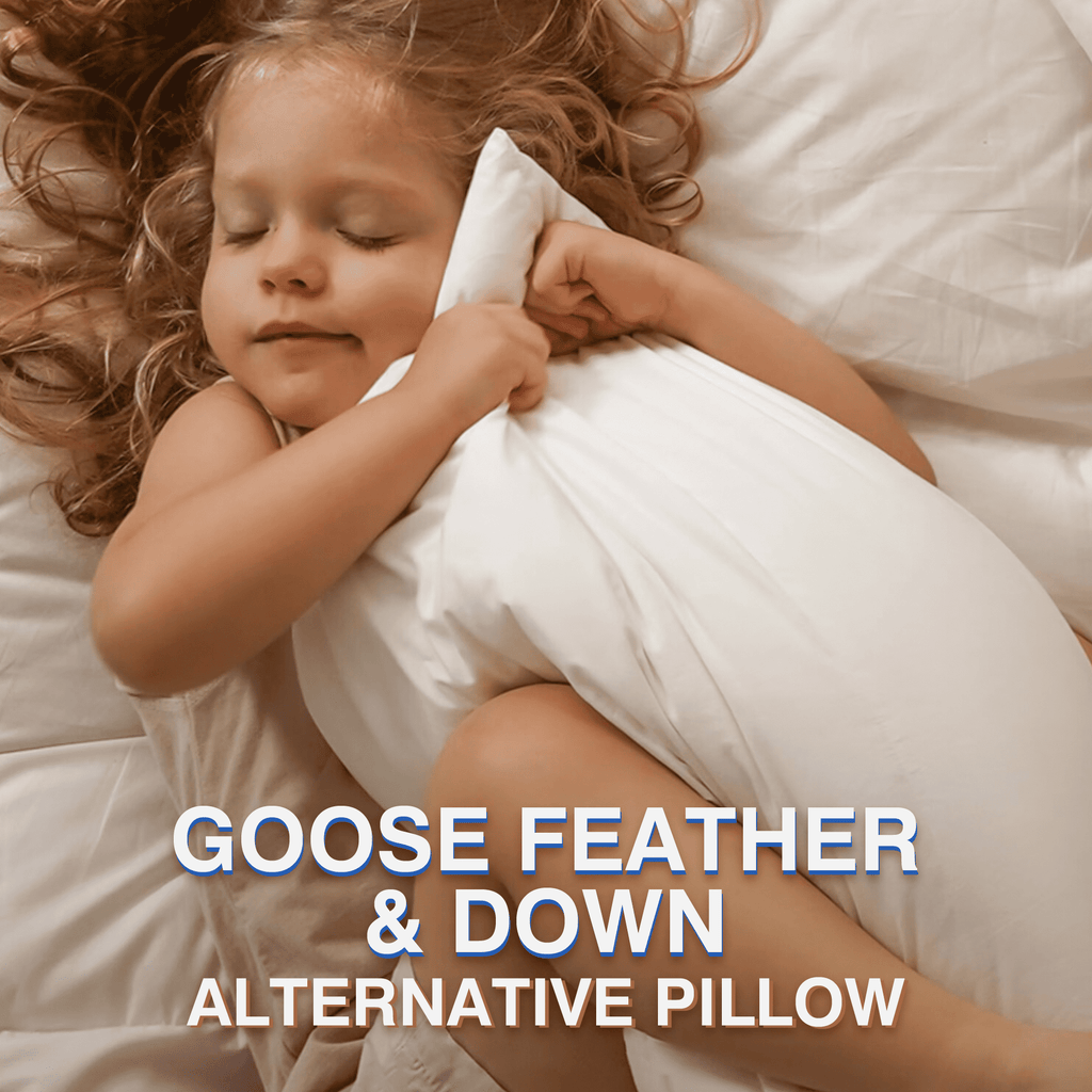 Goose Feather and Down Pillows Queen Size Set of 2 Luxury Hotel Bed Pillows with Cotton Cover - Image 4