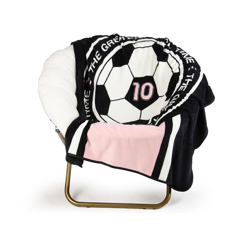 46" x 60" Coral Fleece Throw, Polyester, Pink & Black - Image 2