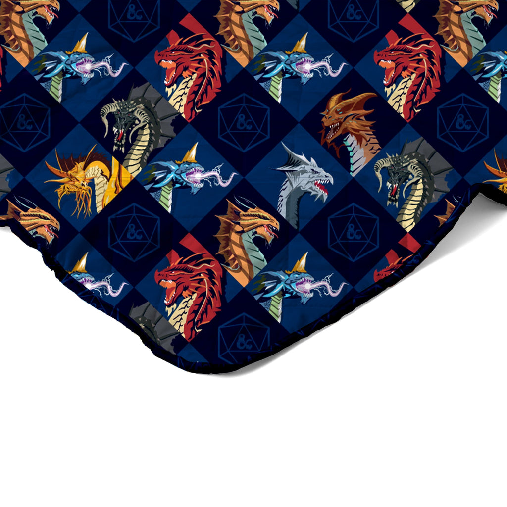 Dragons And Dice Quilted Throw Blanket 60x80 inches, Kids Character Bedding - Image 3