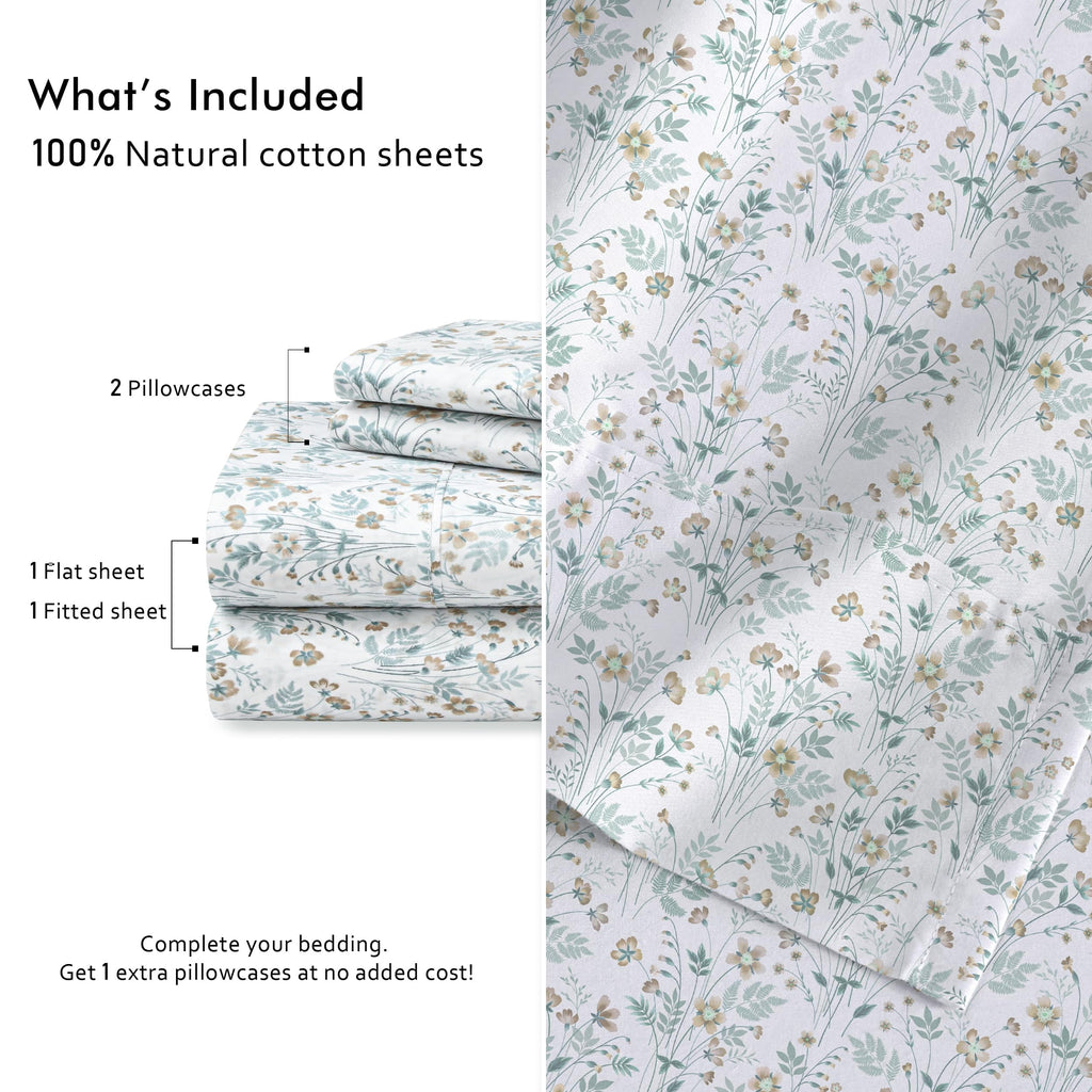 6 Pcs Cotton Sheets - 100% Natural Cotton Soft, Lightweight & Breathable Crispy Percale Bed Sheets, King Size Sheets ... - Image 6