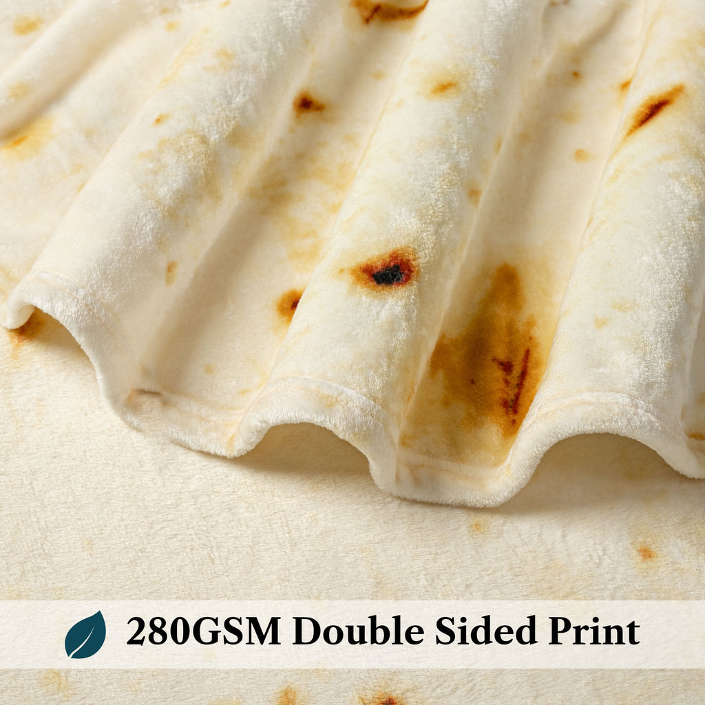 Burrito Tortilla Blanket, Double Sided Taco Flour Wrap Novelty Throw for Adult Kid Teen, Realistic Food Blanket, Funn... - Image 6