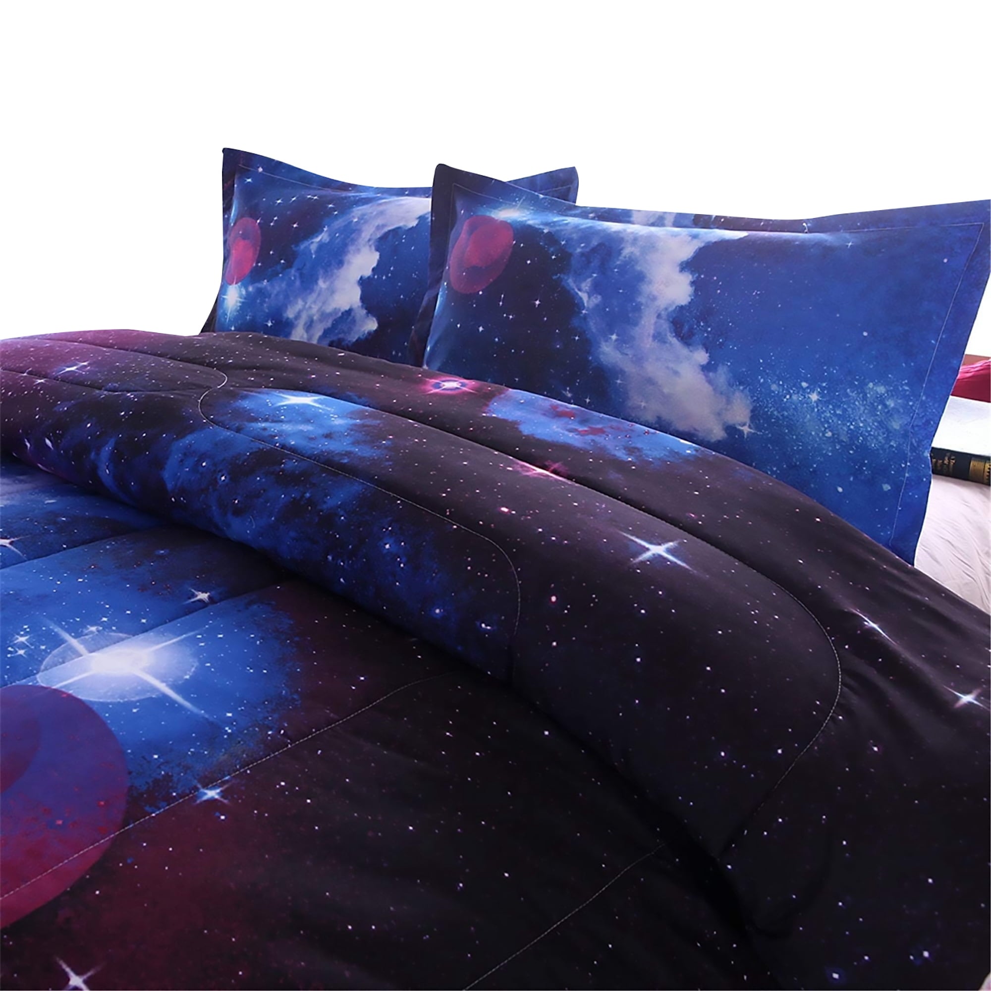 Galaxy Bedding Sets Outer Space Comforter 3D Printed Space Quilt Set Full Size for Kids Blue - Image 2