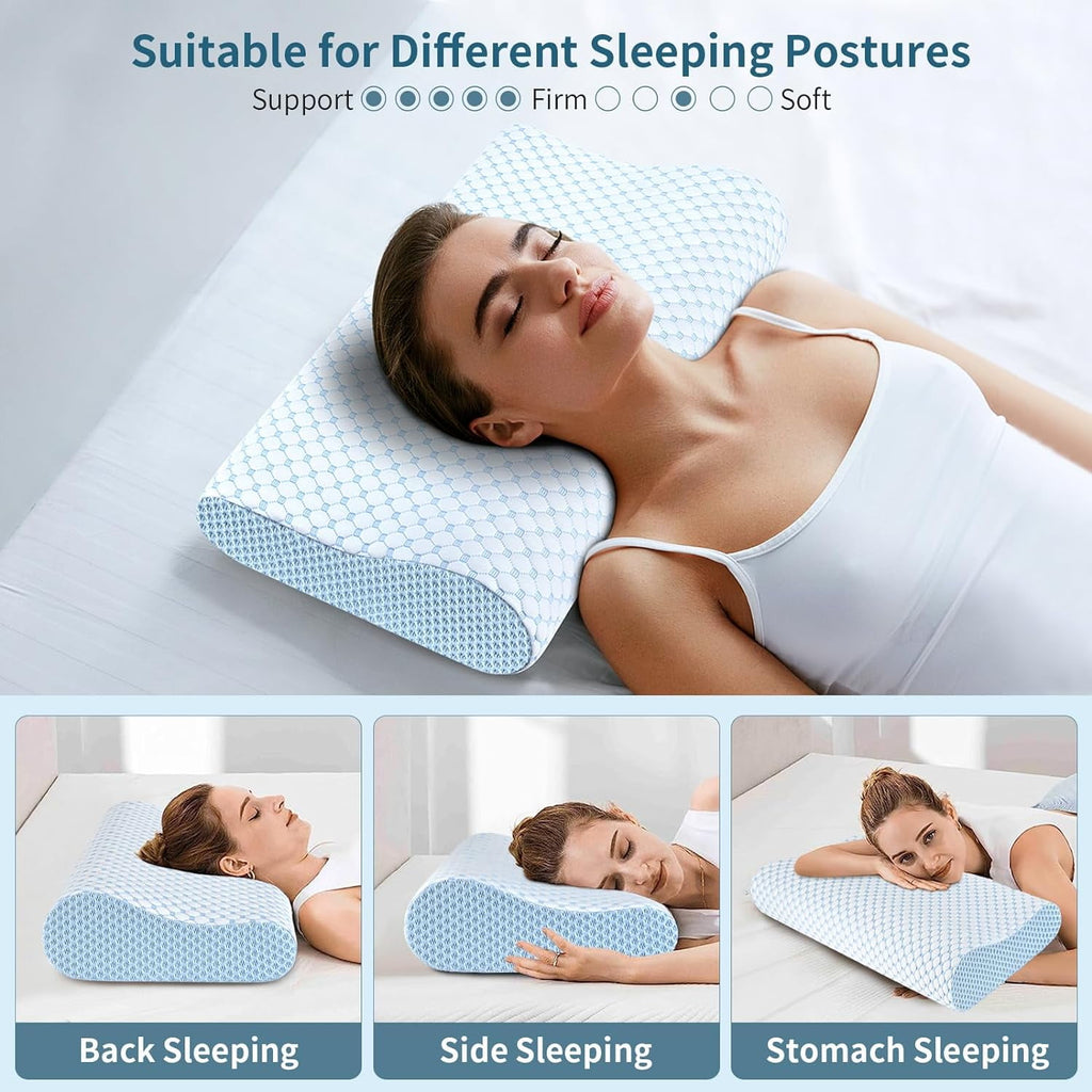 for Neck Pain Relief, Contour Memory Foam s for Sleeping, Odorless Ergonomic Adjustable Orthopedic Cooling Bed Neck S... - Image 6