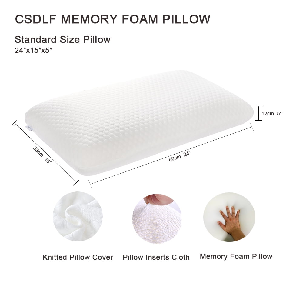 Memory Foam Bed Pillows, Pillow for Side and Back Sleeper, Pillow for Neck Pain Relief, Washable Removable Cover, Sof... - Image 2