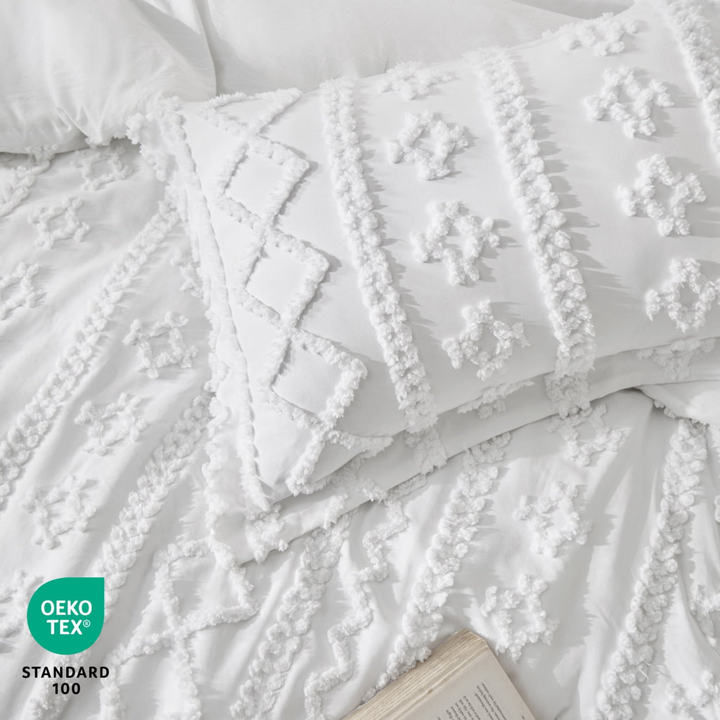 Tufted Boho Comforter Set, 2 Pieces Farmhouse Shabby Chic Embroidery Bed Set, Soft Jacquard Comforter for All Seasons... - Image 5
