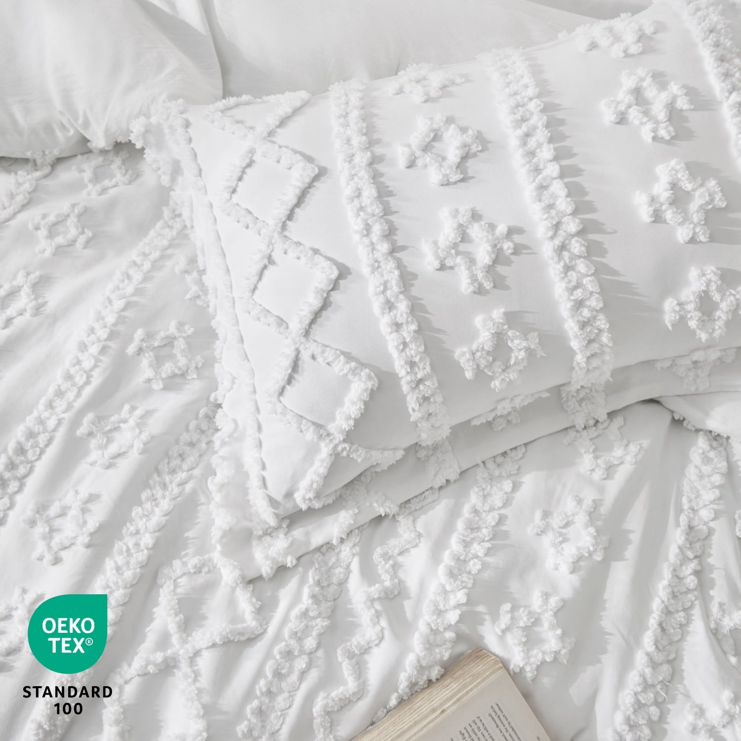 Tufted Boho Comforter Set, 2 Pieces Farmhouse Shabby Chic Embroidery Bed Set, Soft Jacquard Comforter for All Seasons... - Image 5