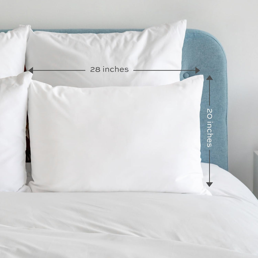 White Classic Bed Pillows for Sleeping 2 Pc Set, Queen Size Pillow Side Sleeper Set, Down Alternative Luxury Hotel Soft Pillow 28x20 Inches - Image 3