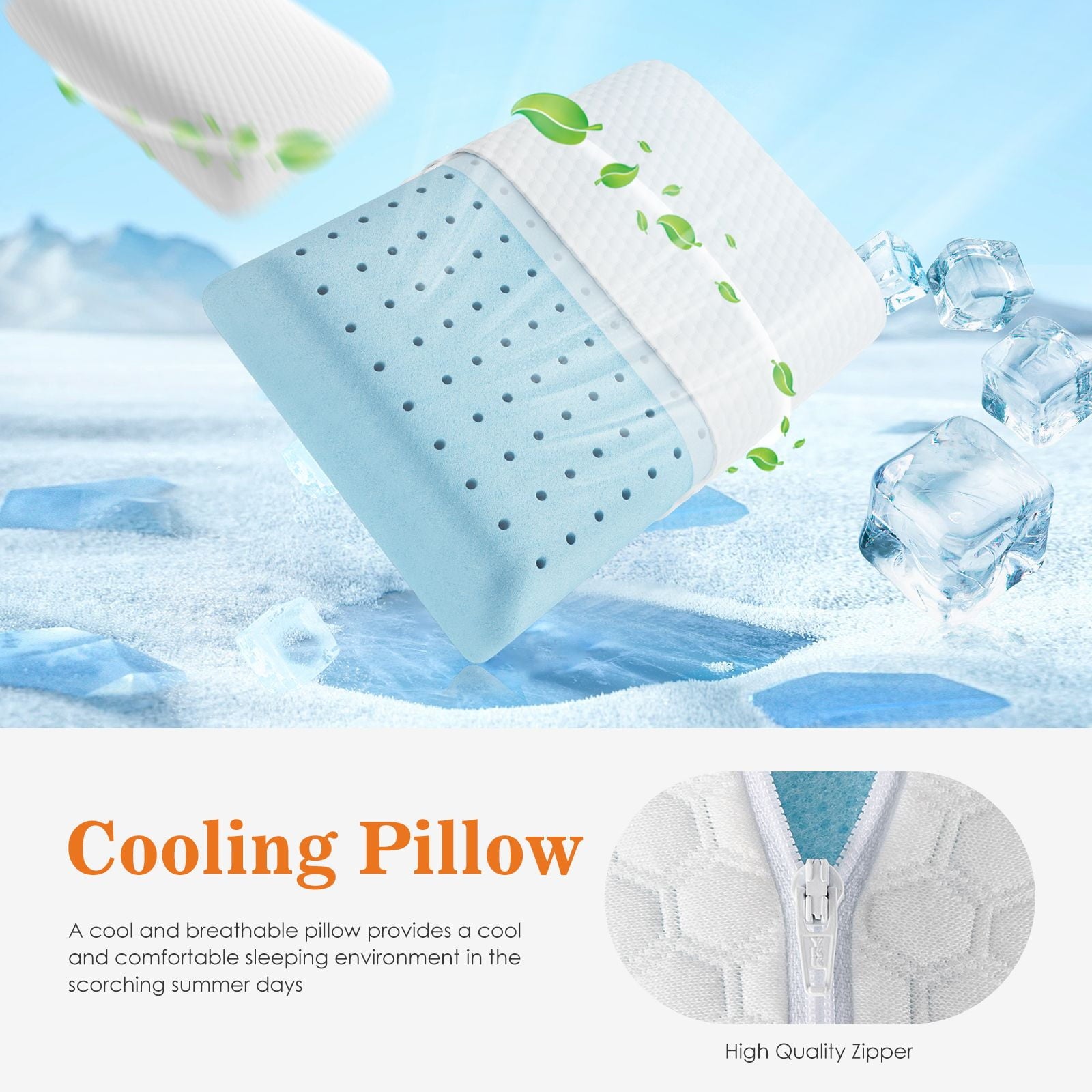 Memory Foam Pillow, Standard Size Pillows for Sleeping, Bed Pillow Soft and Comfortable, 1 Pack - Image 4