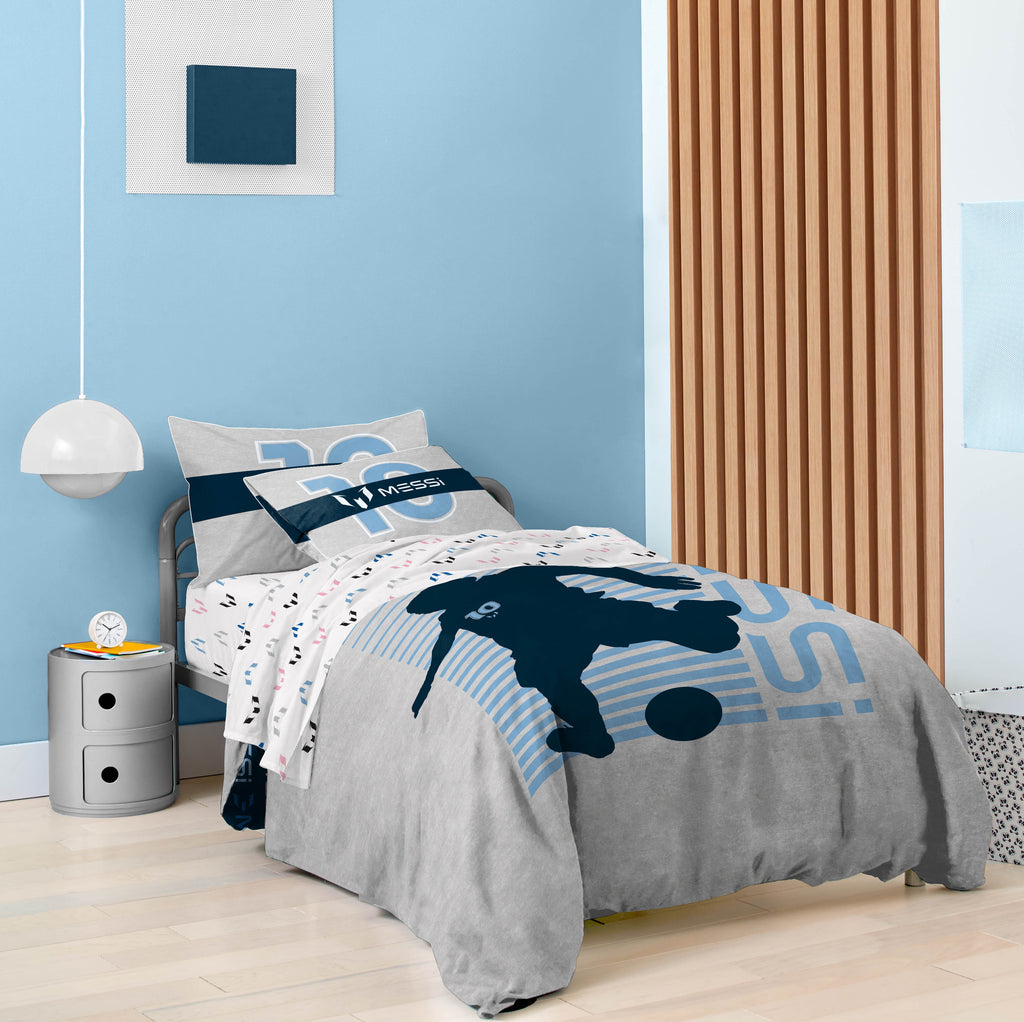 Kids 2 Piece Grey Reversible Comforter and Pillowcase Set, Twin/Full - Image 2
