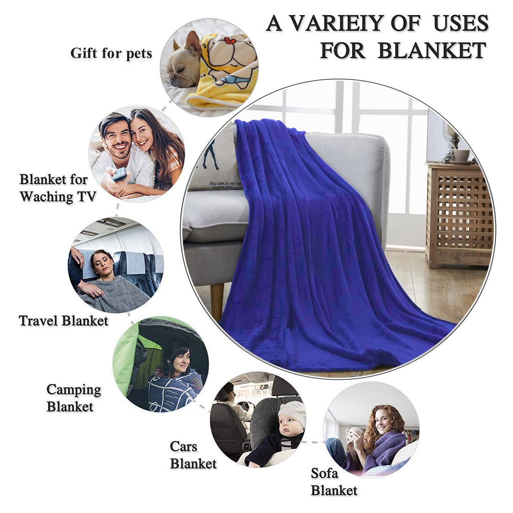Howarmer Large Navy Fleece Throw Blankets, Throw Size Soft Fuzzy Blanket for Women Men and s, All Season Lightweight Microfiber Fluffy Blank - Image 2