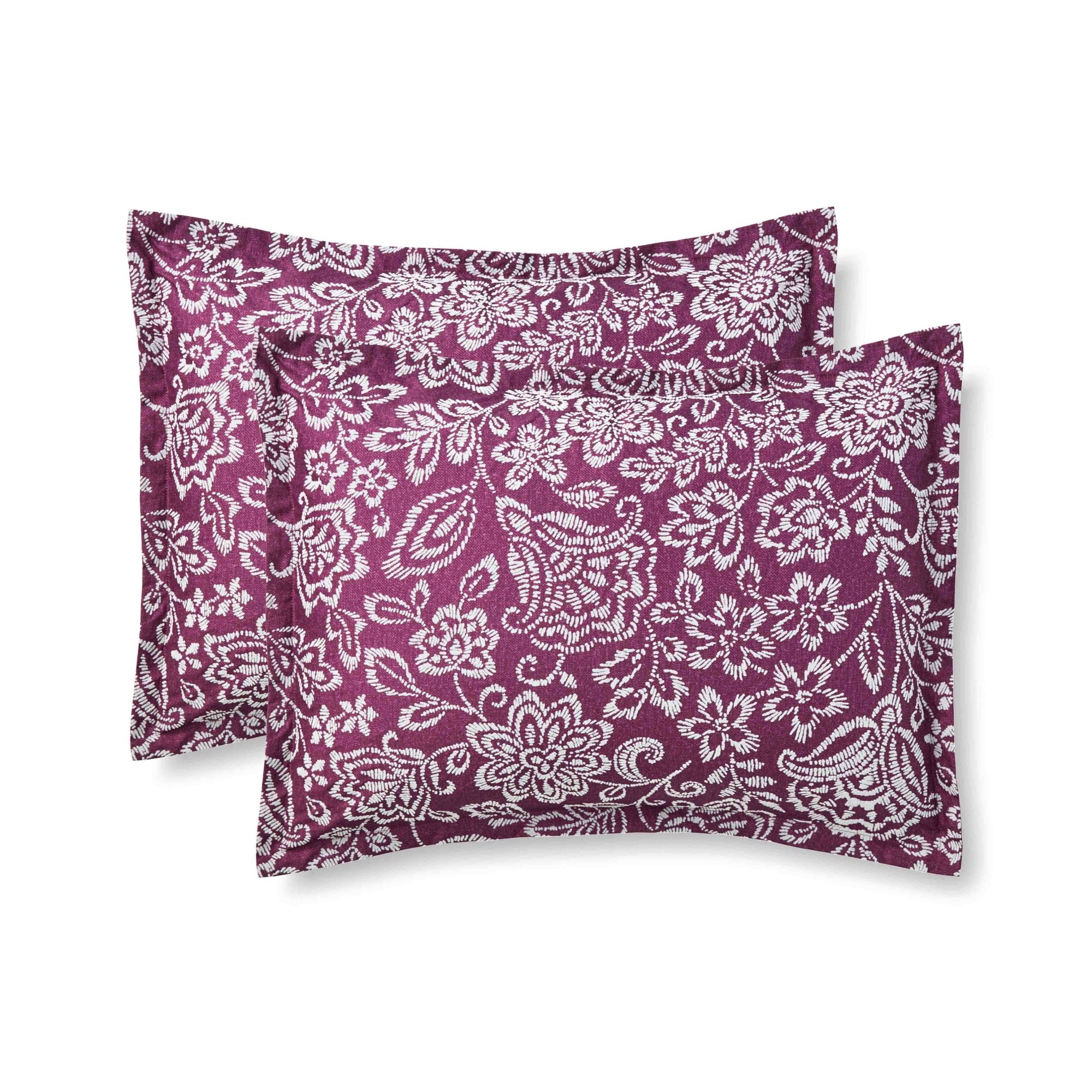 5-Piece Jacquard Comforter Set with Decor Pillow and Throw Purple Flocking Embroidery Bedding Set, Full/Queen - Image 5