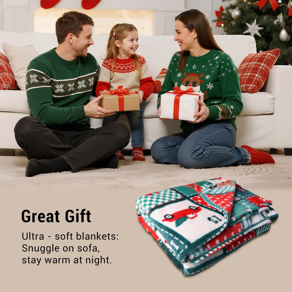 Cozy Blanket Printed Blanket Throw Christmas Blanket - 300 GSM Fleece Blanket Throw Size Blanket for Home Decoration,... - Image 4
