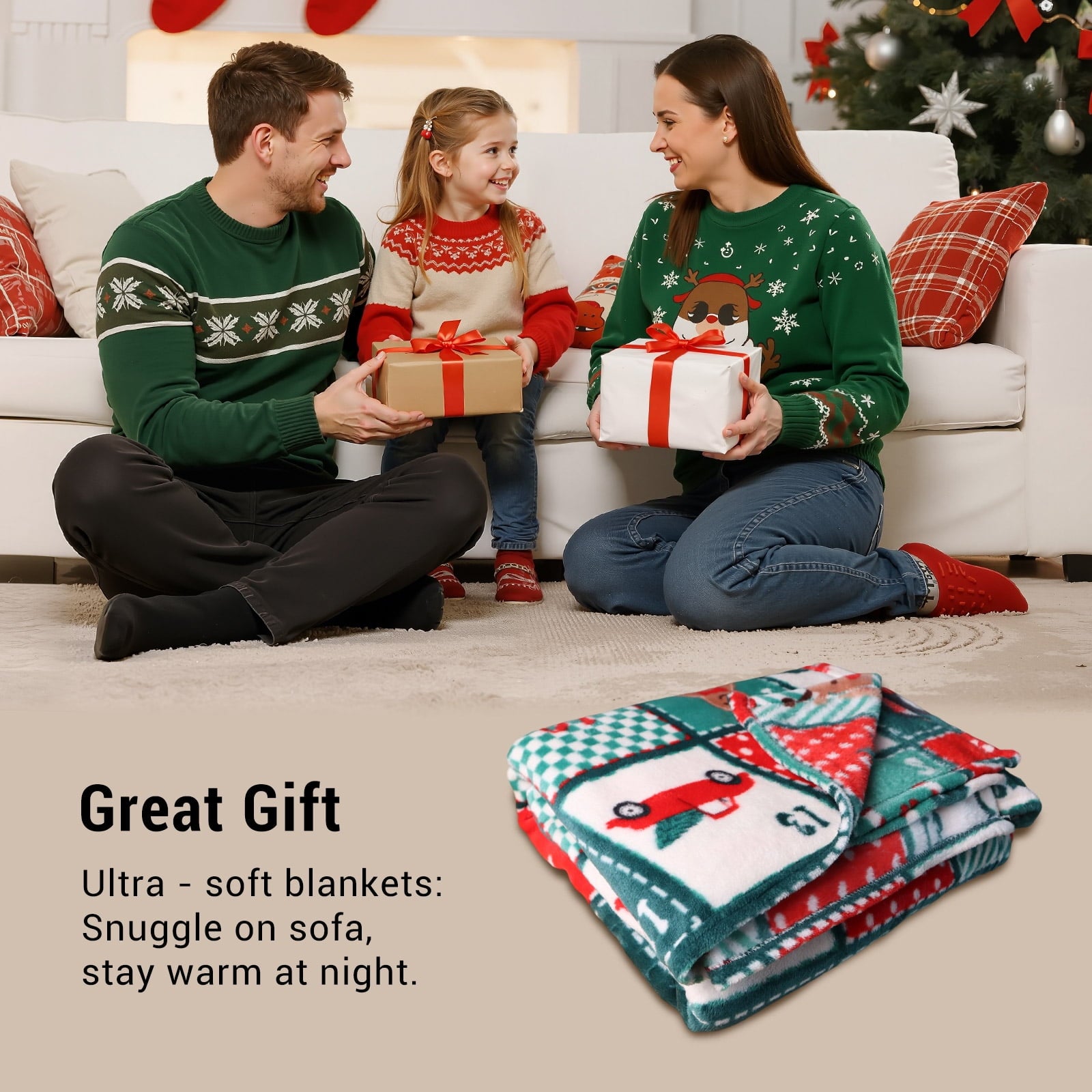 Cozy Blanket Printed Blanket Throw Christmas Blanket - 300 GSM Fleece Blanket Throw Size Blanket for Home Decoration,... - Image 4