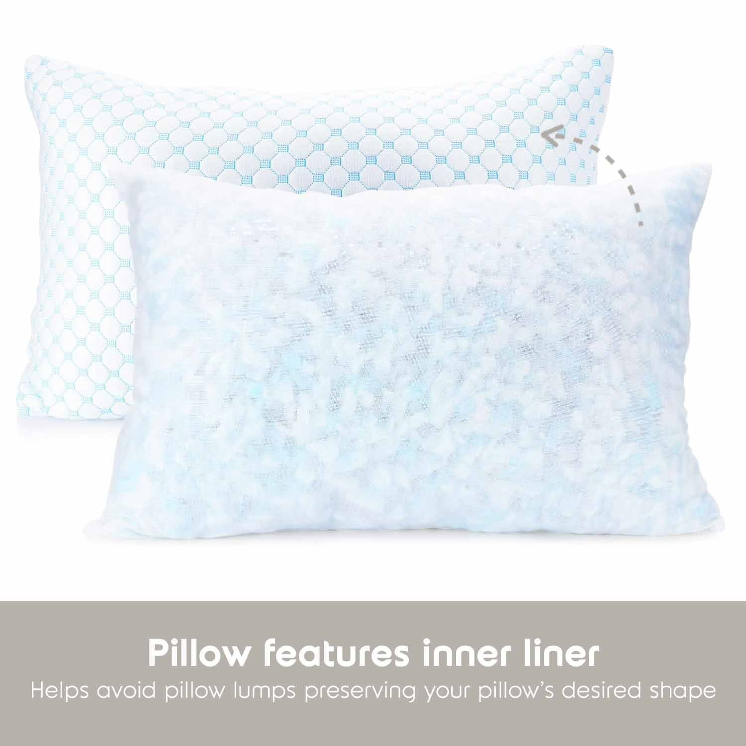 Cooling Pillows for Bed, Memory Foam Bed Pillow, Queen Pillows 20” X 28”, 2 Pack - Image 6
