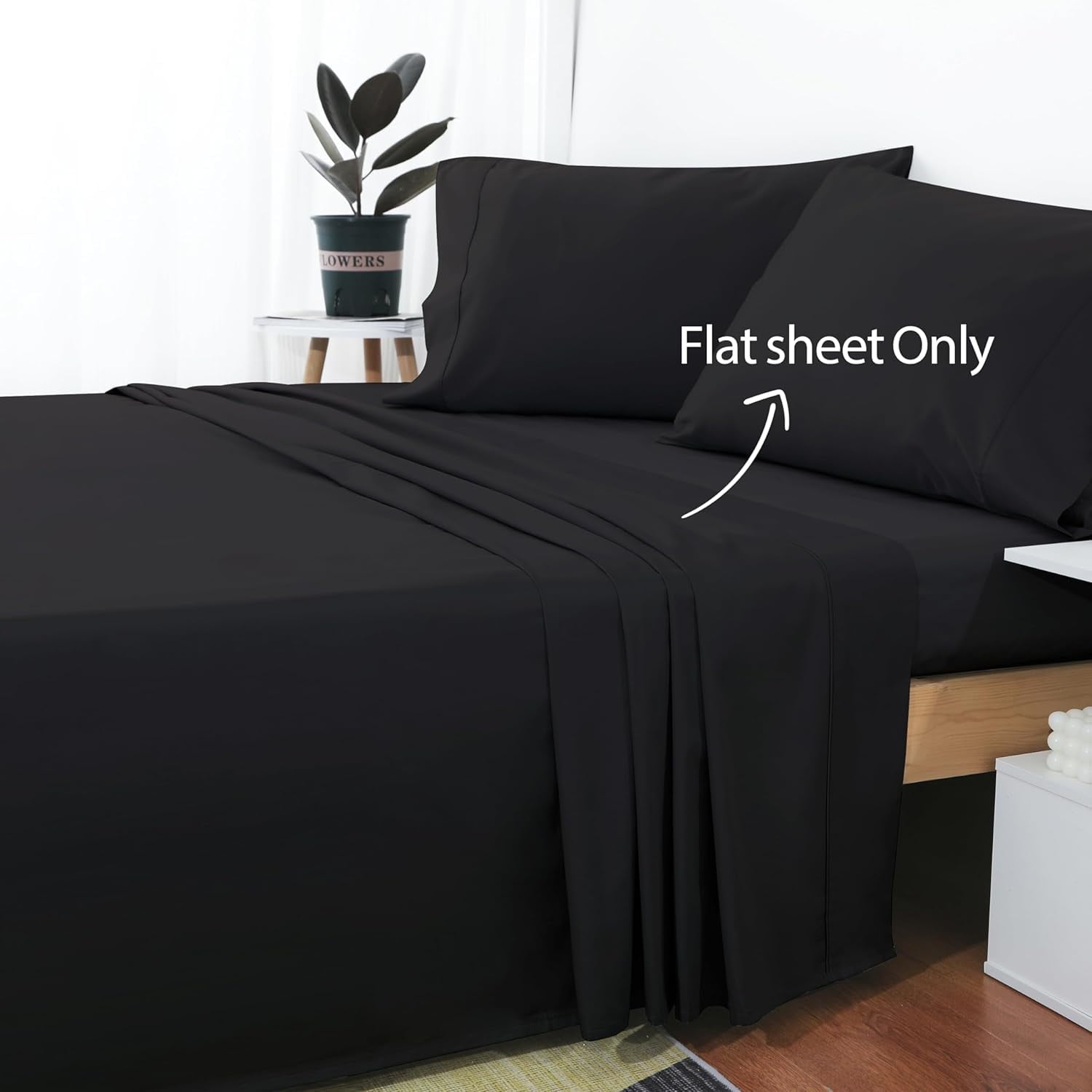 Sheet Only, 600 Thread Count 100% Egyptian Top Sheet 1Pcs, Cool & Breathable Bed Sheets Wrinkle, Fade, Stain Resistan... - Image 2