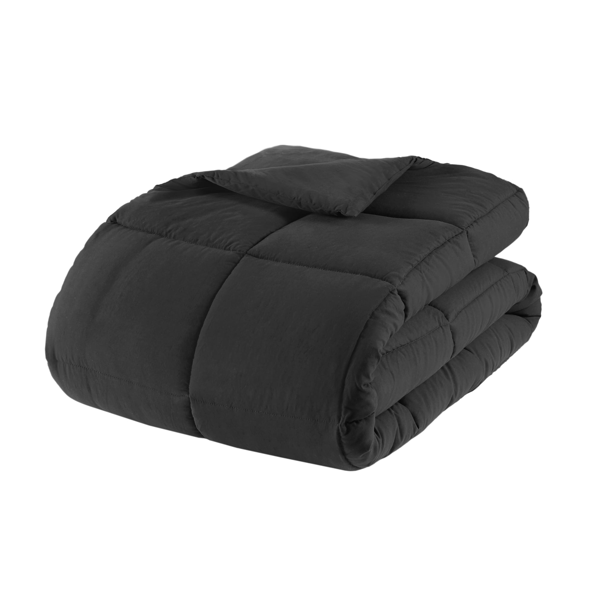 All in One Down Alt Reversible Comforter and Sheet set- 5 Piece, Twin, Black - Image 3