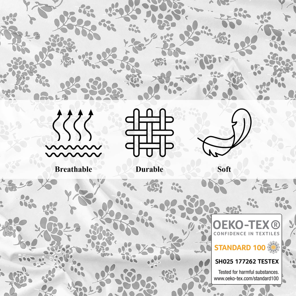 Lux Decor Twin Microfiber Bed Sheets - 3 Piece Floral Sheet Set, Soft Breathable Bedding, Wrinlkle Resistant, OEKO-TE... - Image 6