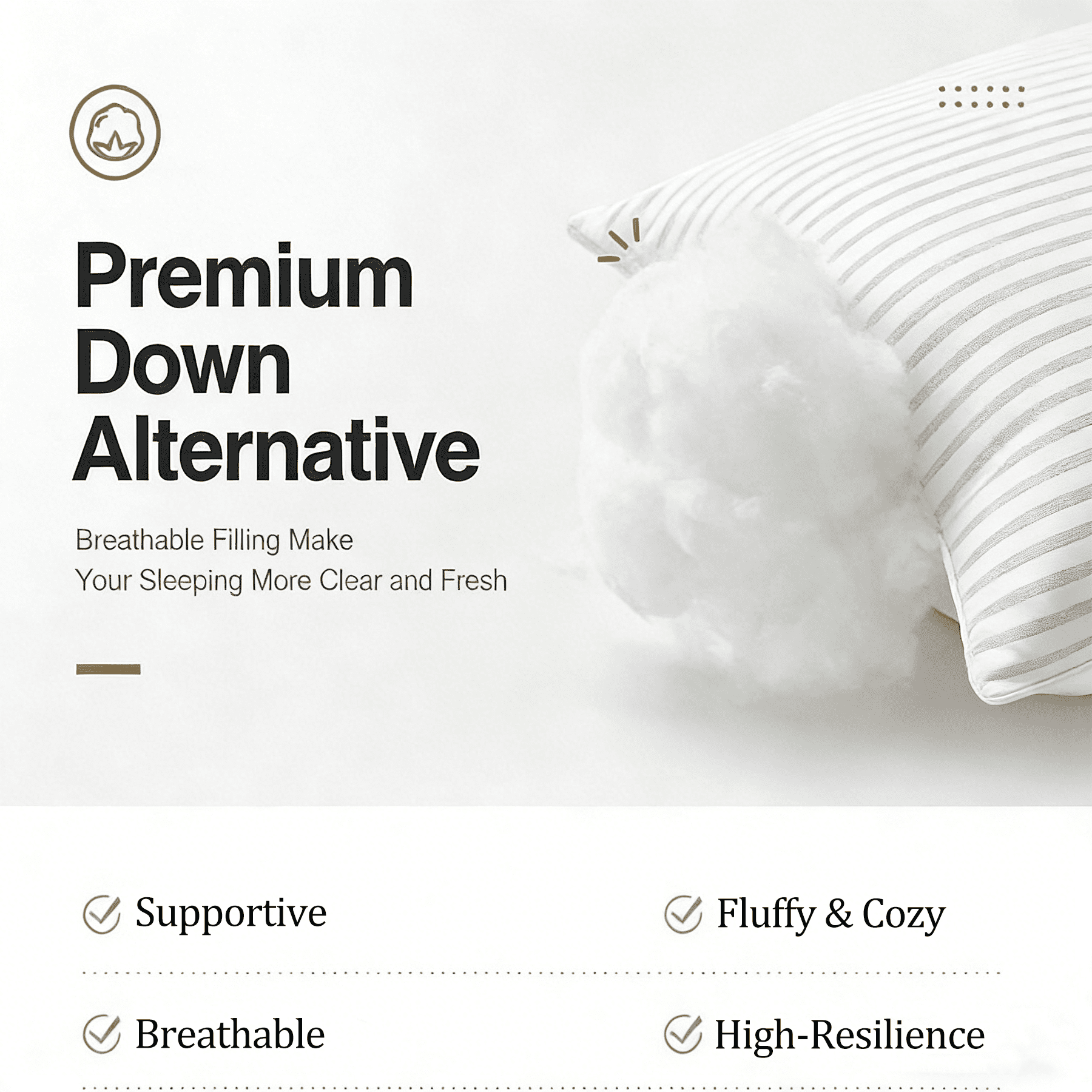 COOKEY Pillow for Bed Standard Size Set of 2 ,Down Alternative Pillows for Sleeping 20x26inch, Luxury Hotel Pillow for Back,Stomach or Side - Image 4