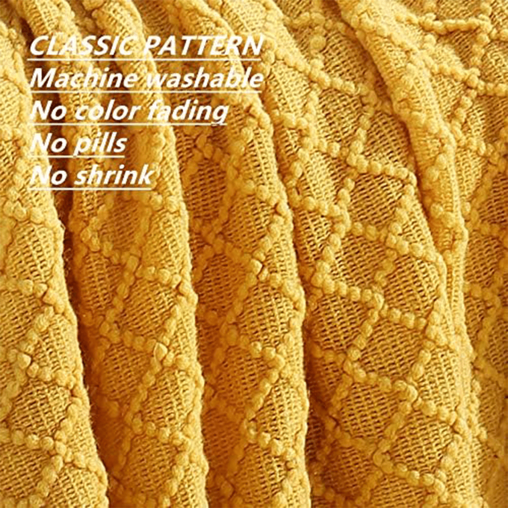 Decorative Soft Spring Summer Fall Throw Blanket ,for Couch Sofa Chair Bed,50''X60'',Mustard Yellow - Image 2