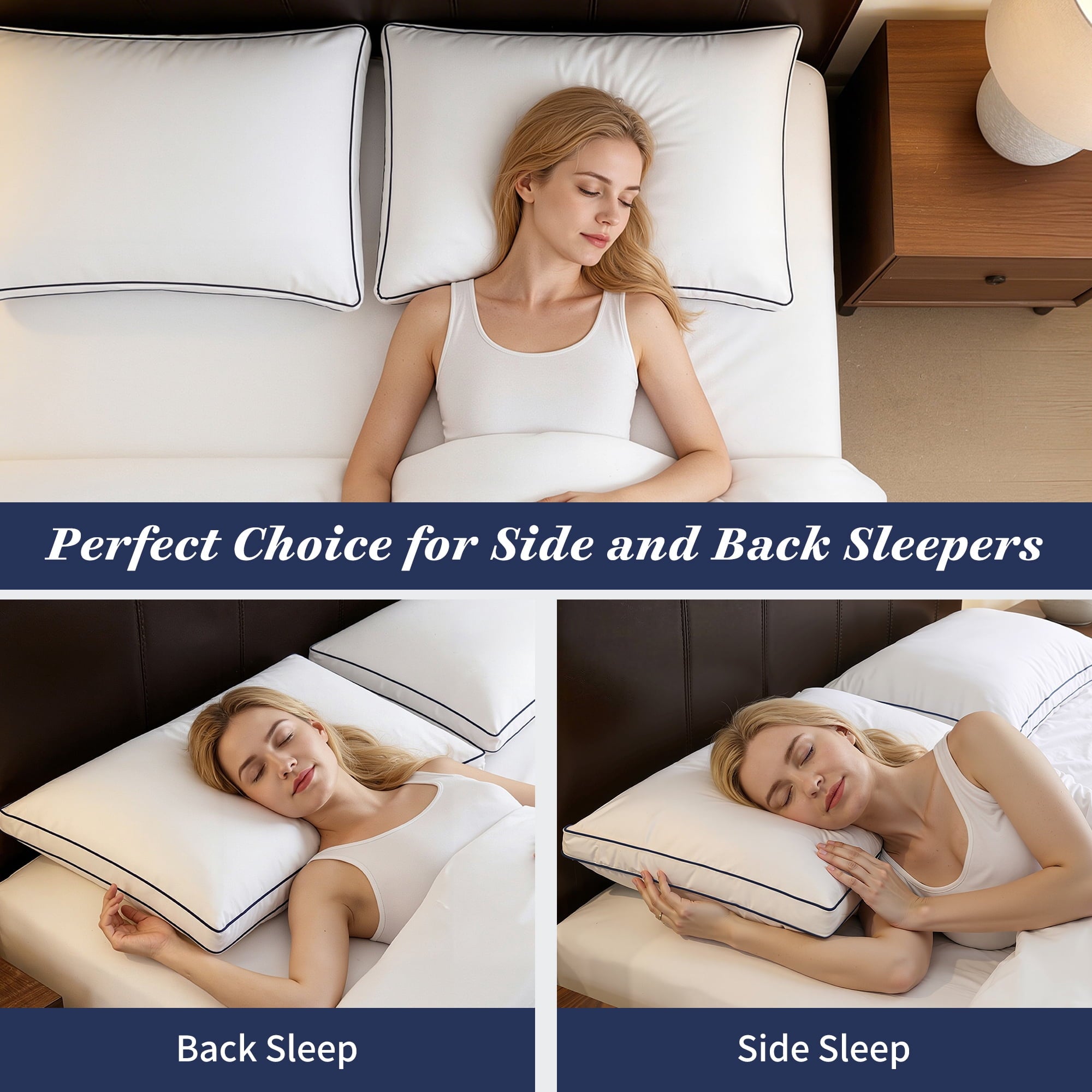 for Queen Size 2 Pack, Duck Feather and Shredded Memory Foam Soft Luxury Hotel Collection - Image 4
