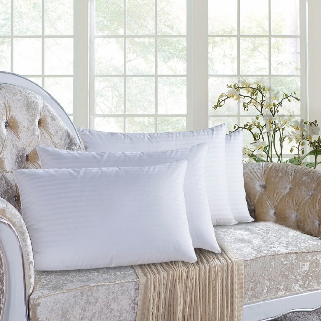2-Pack Hypoallergenic Down-Alternative, Throw Pillow Inserts (20" x 20") - Image 4