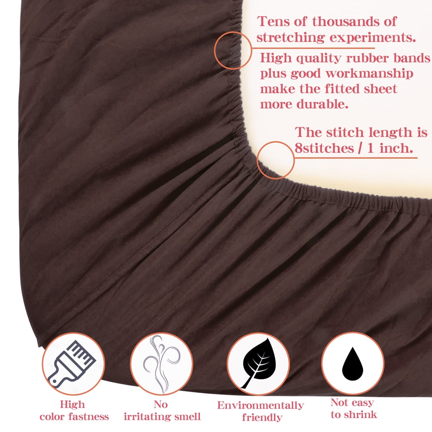 Premium 1800 Series Microfiber Queen Fitted Sheet with Deep Pocket, Ultra Soft and Breathable Fitted Bed Sheet, 60x80... - Image 2