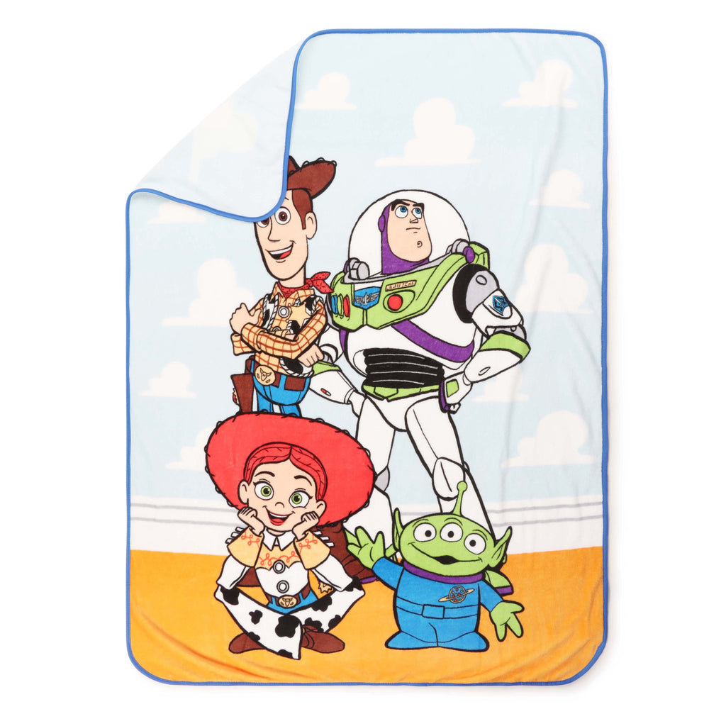 Toy Story Clouds Kids Throw Blanket, Soft Coral Fleece, Blue, 46" x 60" - Image 3