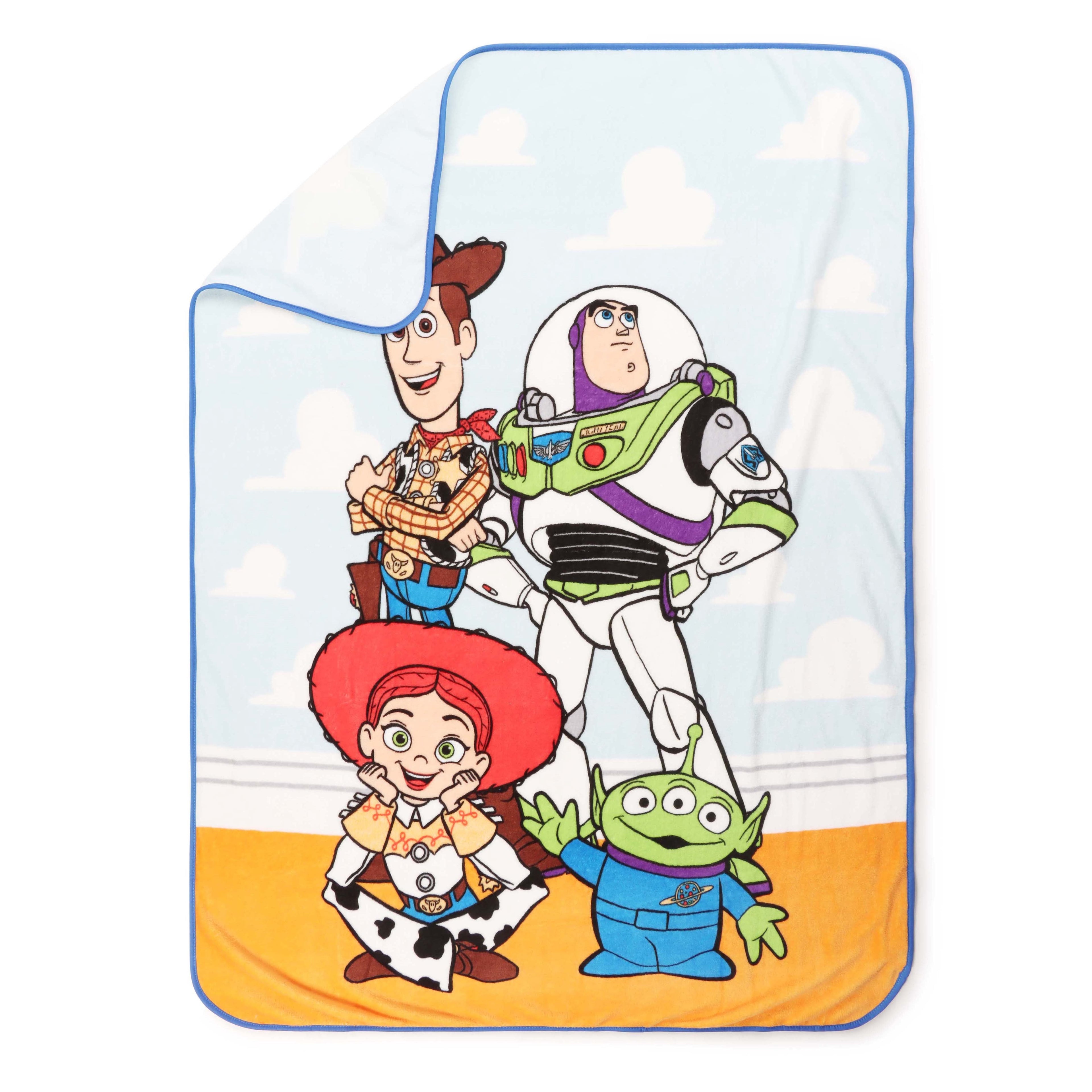 Toy Story Clouds Kids Throw Blanket, Soft Coral Fleece, Blue, 46" x 60" - Image 3