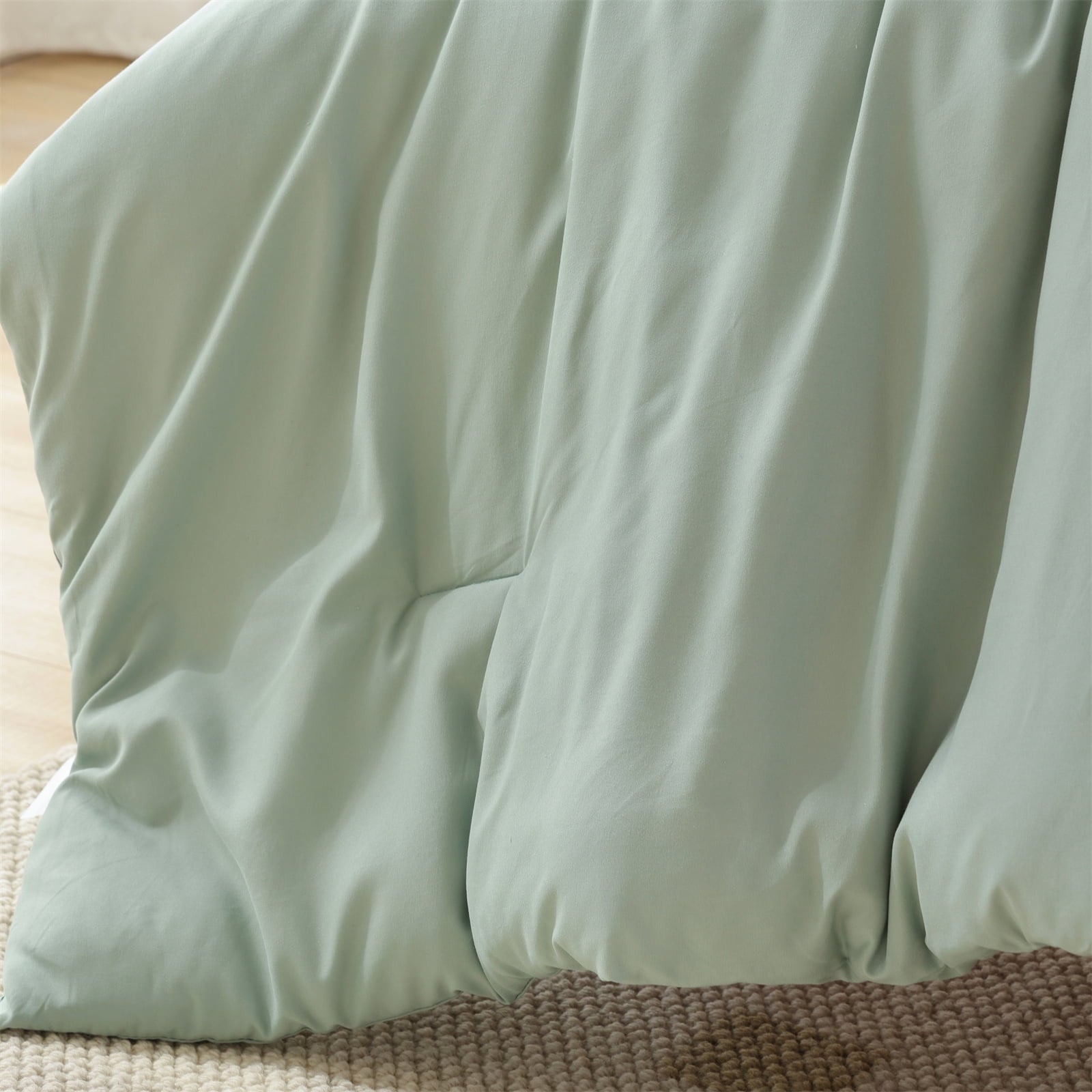 Queen Comforter Set For Adult, 3 Piece Sage Green Comforter Sets & Bedding For All Season - Image 6