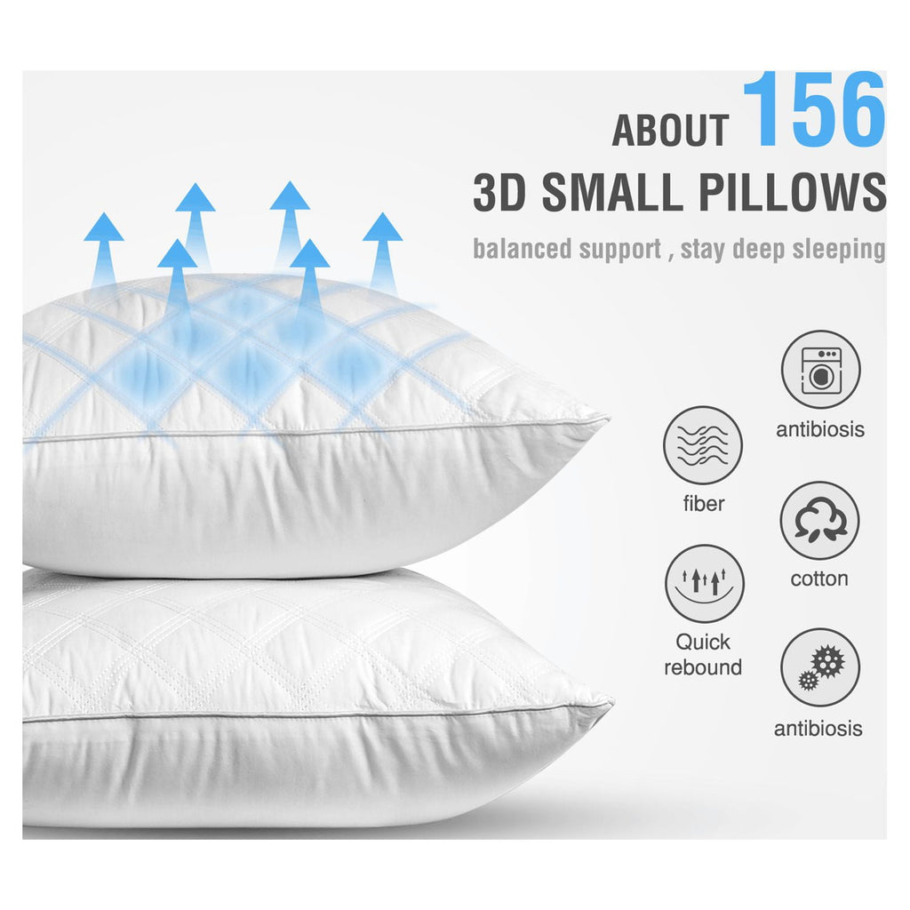 Bed Pillows Queen Size Set of 2 Pillows for Bed 2 Pack Cooling Hotel Collection Down Alternative Pillows 20 x 30 inches - Image 4