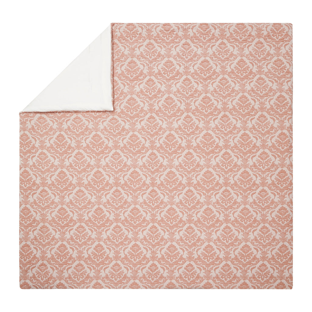 Woven Damask 2-Piece Comforter Set, Blush, Full Queen, All Ages - Image 2
