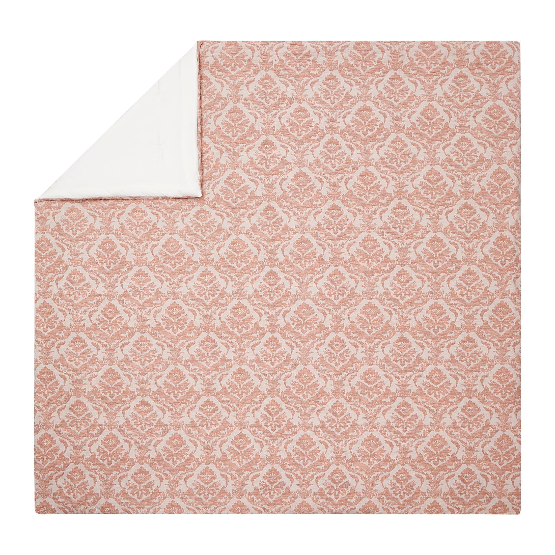 Woven Damask 2-Piece Comforter Set, Blush, Full Queen, All Ages - Image 2