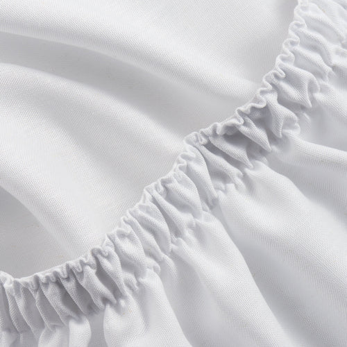 4-Piece White Lyocell & Linen Blend Percale Bed Sheet Set, Queen - Image 2