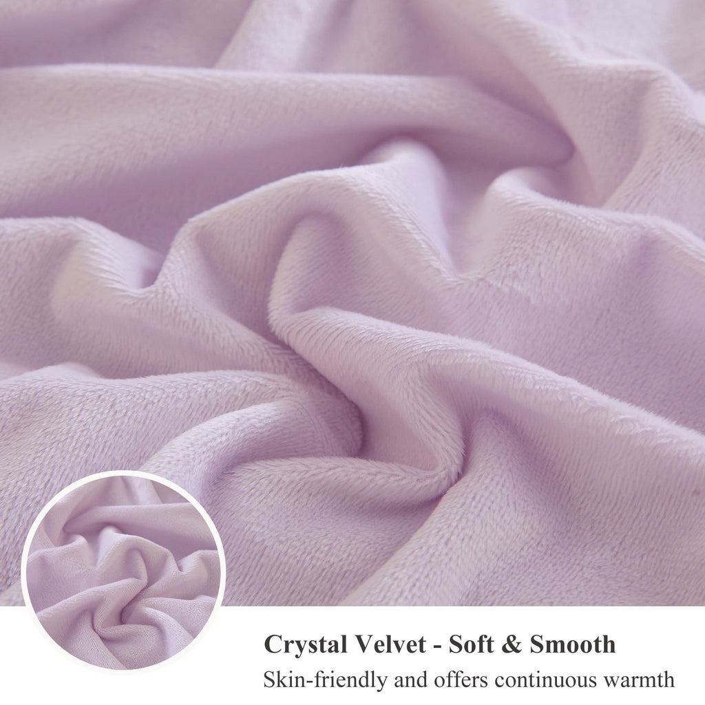 Fluffy Faux Rabbit Fur Throw, Cozy Wide Stripe Plush Fuzzy Blanket for Bed Couch Sofa Chair, Light Purple Shaggy Thro... - Image 6