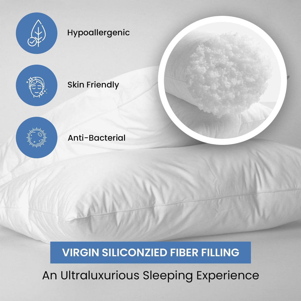 Ryotei Economy Bulk Hotel Pillows 20"x26" Standard (Pack of 12) | Premium Cluster Fiber Fill | Soft Down Alternative Pillow for Sleeping | H - Image 2