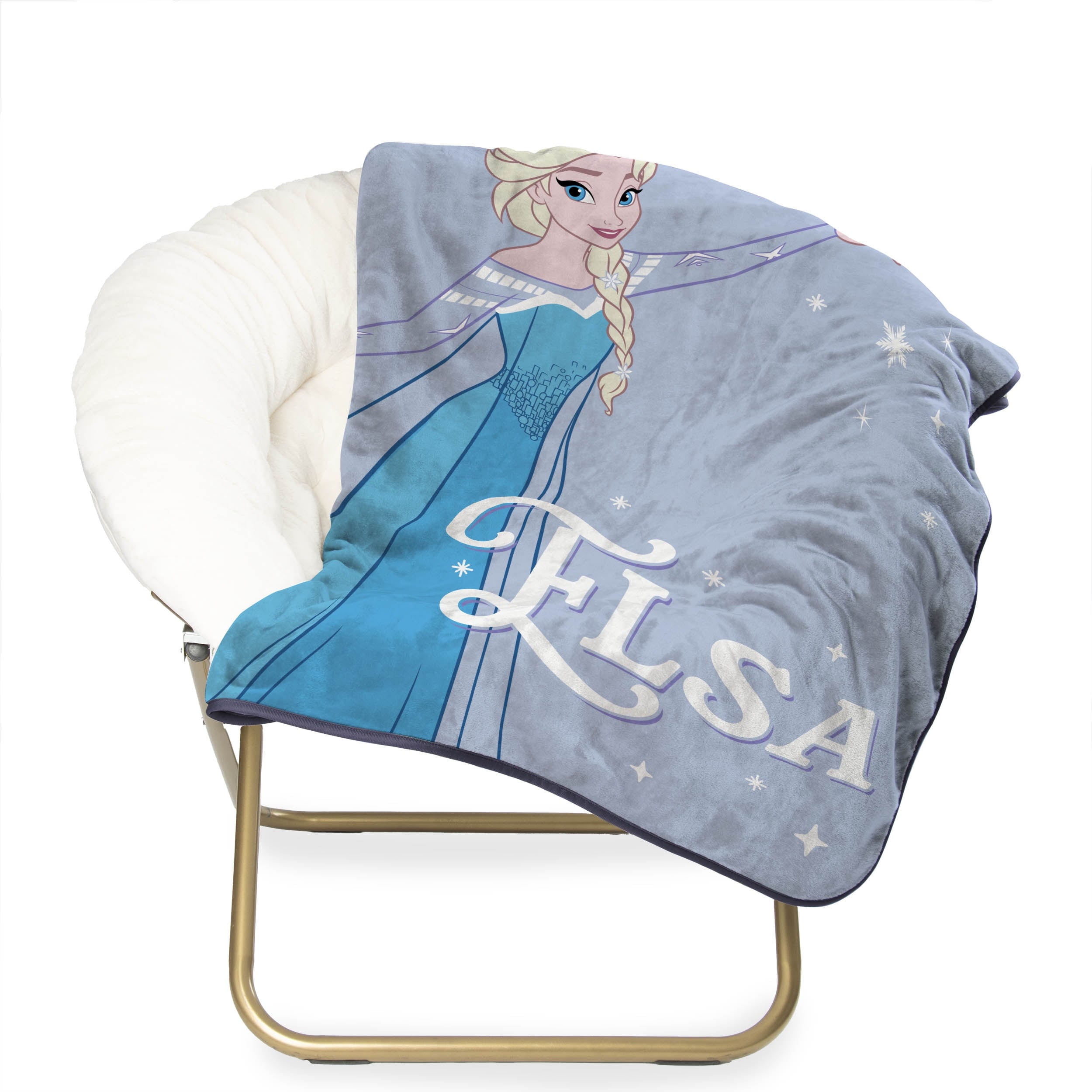 Frozen Winter Frost Adventures Kids Blue & Purple Coral Fleece Throw Blanket, 46" x 60" - Image 2