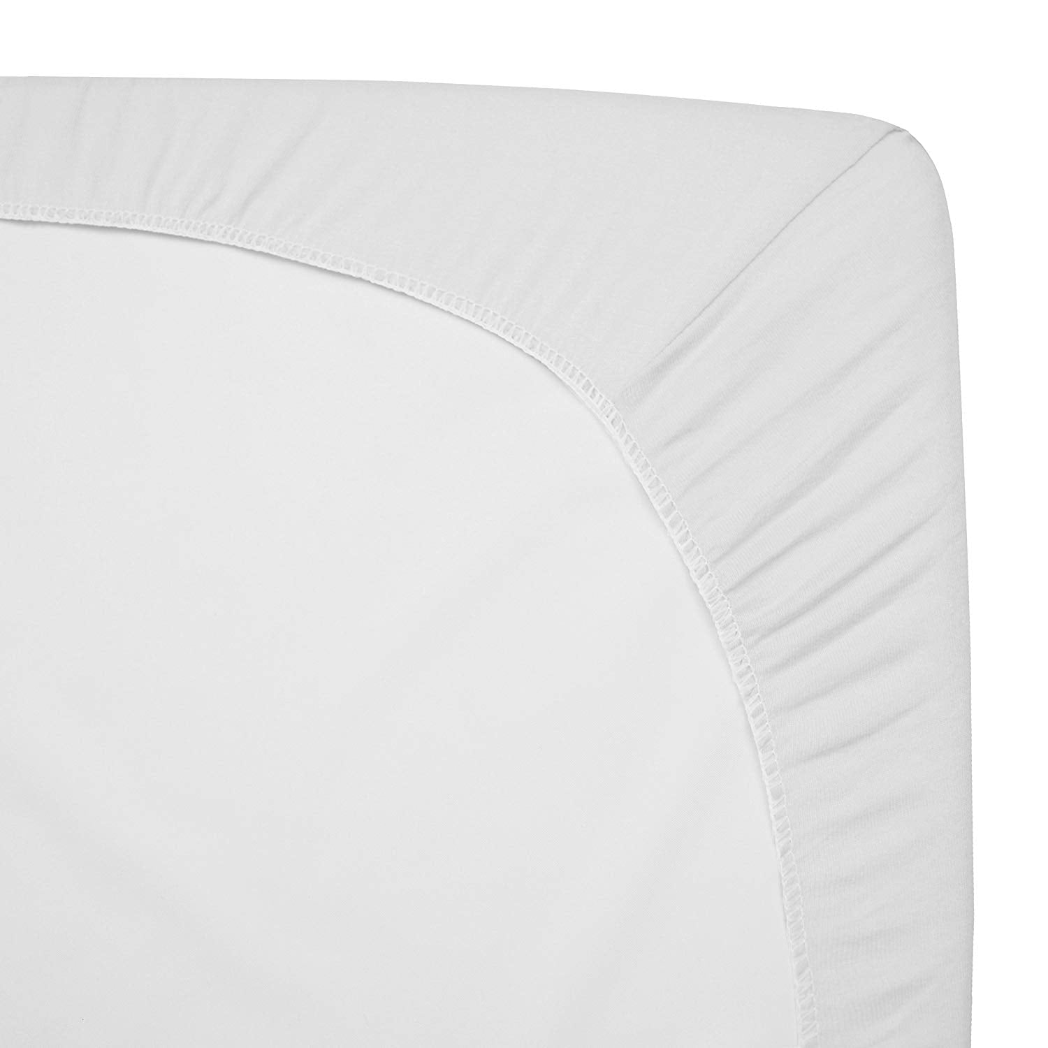 TL Care 100% Natural Breathable Cotton Jersey Knit Fitted Bassinet Sheet, White, 15" x 33", Soft Breathable, for Boys and Girls - Image 3