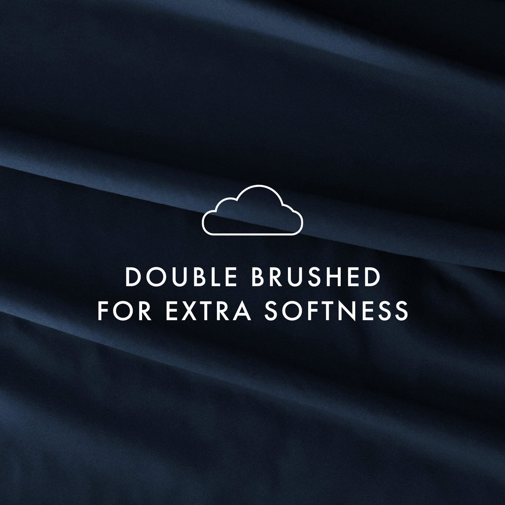 Noble Linens 4 Piece Solid Microfiber Bed Sheet Set, Navy, Queen - Image 3