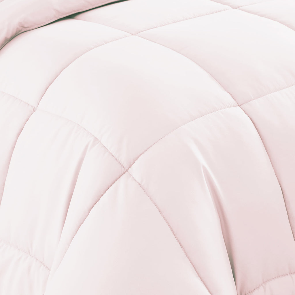Supreme 7 Piece Bed-In-A-Bag All Season Solid Comforter & Sheet Set, Full, Pale Pink - Image 2