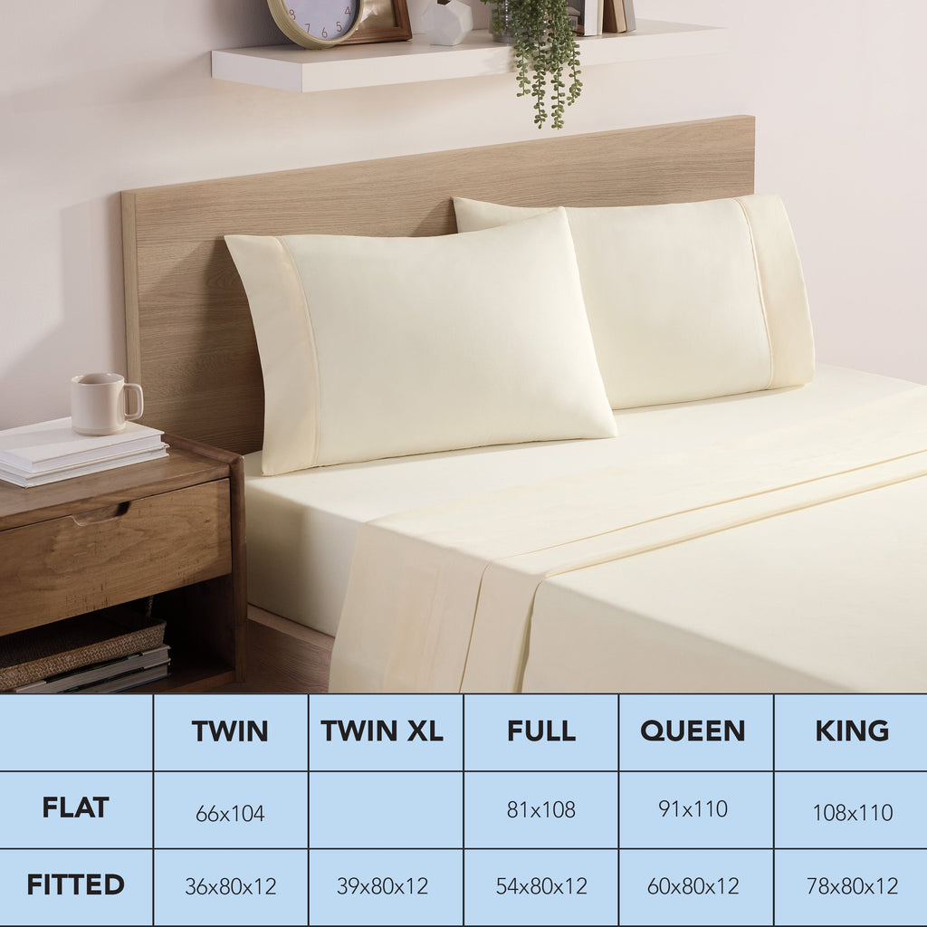 Brushed Microfiber Fitted Sheets - Bedding Essentials - Full - (6 Pack) Ivory - Image 4