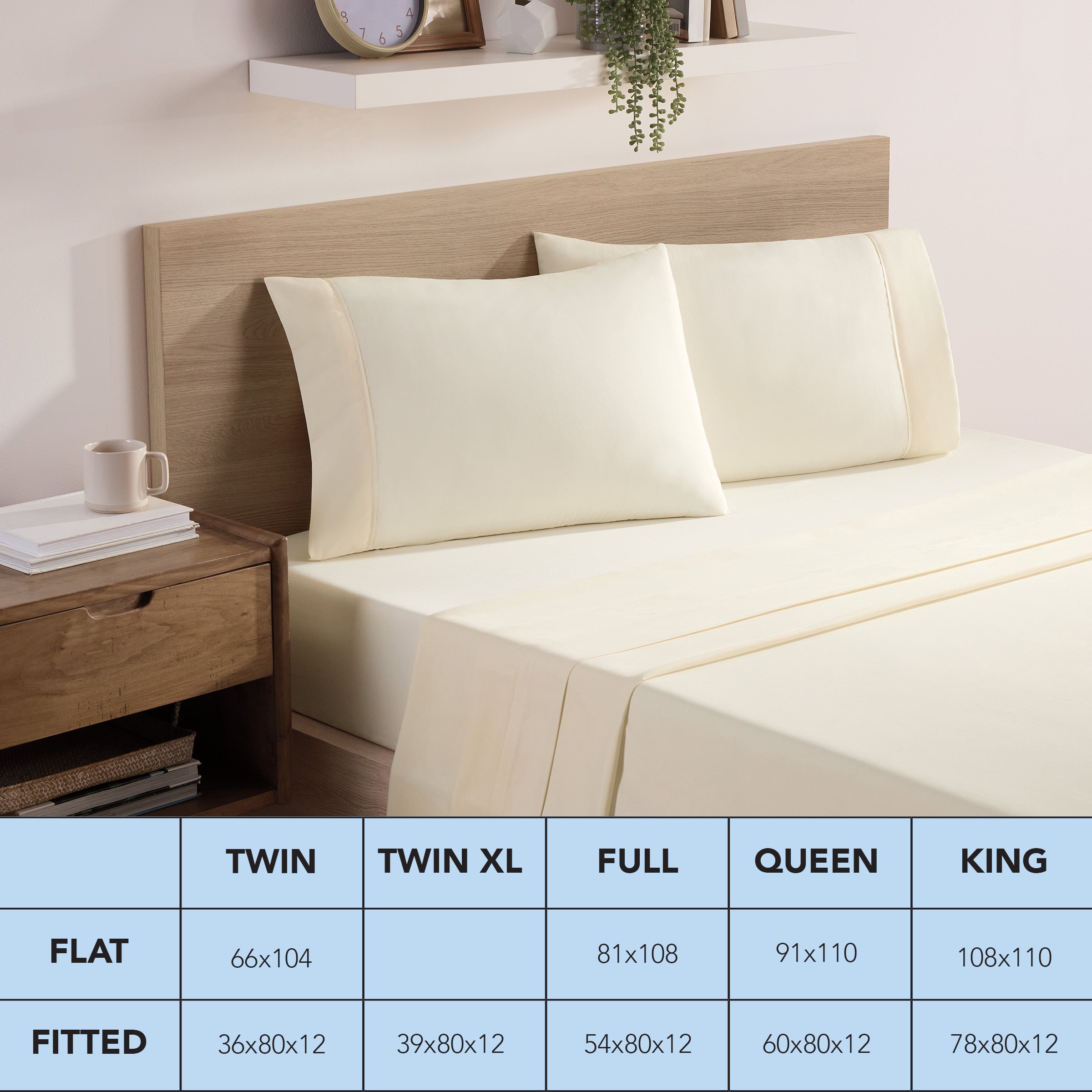 Brushed Microfiber Fitted Sheets - Bedding Essentials - Full - (6 Pack) Ivory - Image 4