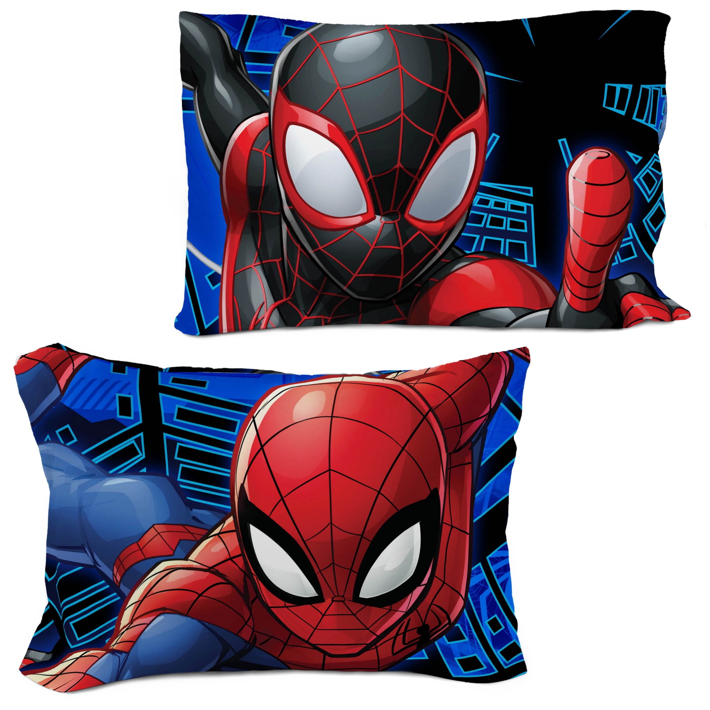 Spiderman Techno City Kids 2 Piece Blue Reversible Comforter and Pillowcase Set, Twin/Full - Image 4
