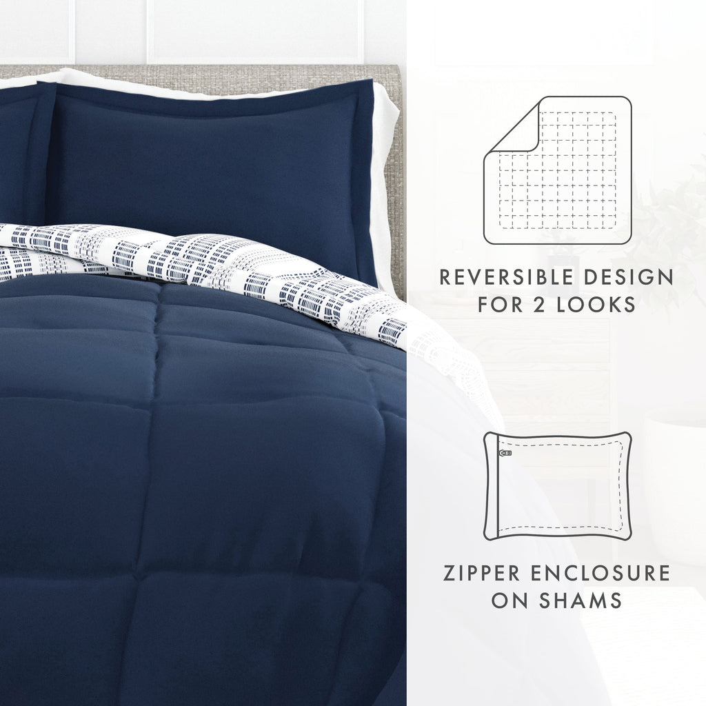 2-Piece Navy Farmhouse Dreams ReversiblePrint Comforter Set, Twin/TwinXL - Image 2