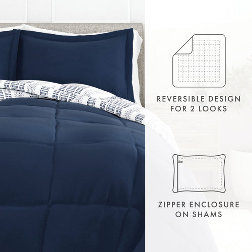 2-Piece Navy Farmhouse Dreams ReversiblePrint Comforter Set, Twin/TwinXL - Image 2