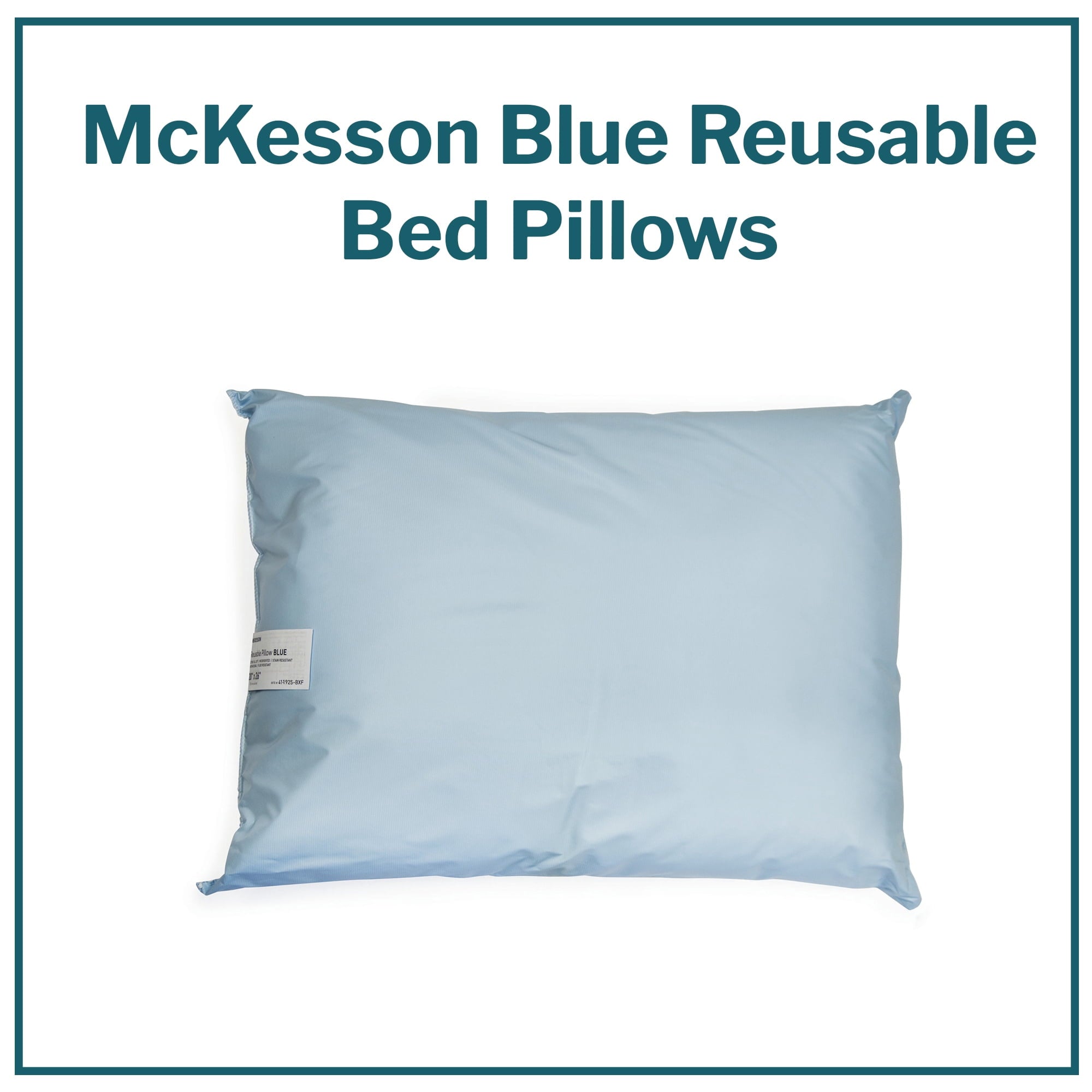 Reusable Water-Resistant Soft Polyester Fill Blue Bed Pillow, 19" x 25", 1 Ct - Image 2
