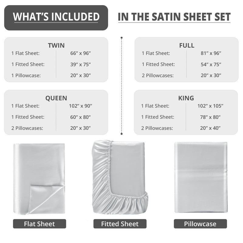 Lux Decor Luxury Satin Sheets King Size - 4 Piece Cooling Bed Sheet Set, Silky Soft & Smooth, Deep Pockets up to 15",... - Image 5