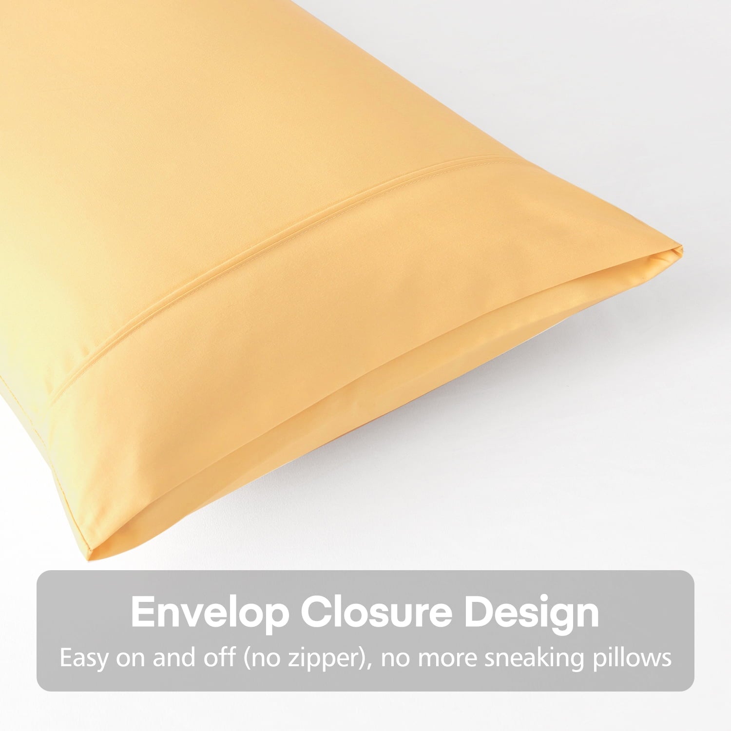 Solid Print Pillow Cases, King, Beige, 2-Pieces - Image 4